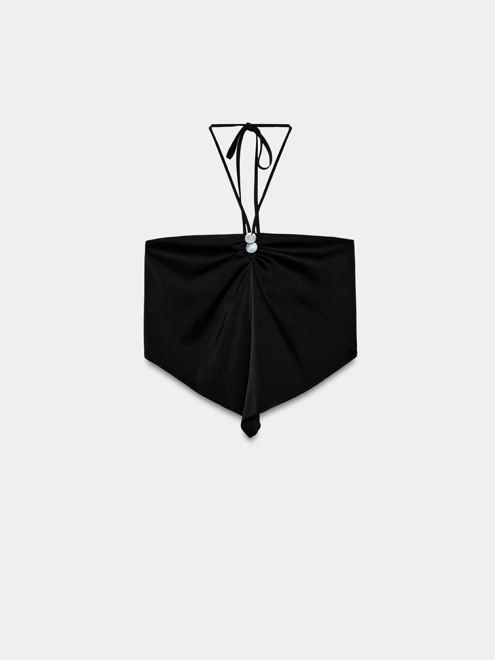 Zara Black Halter Neck Bandana Tank Top